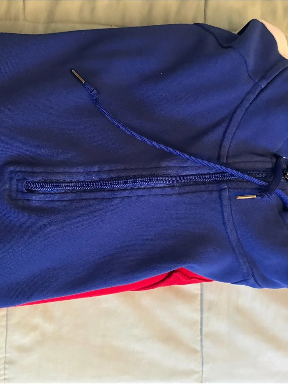 Polo by Ralph Lauren Men's Blue & Red Colorblock Zip Pullover